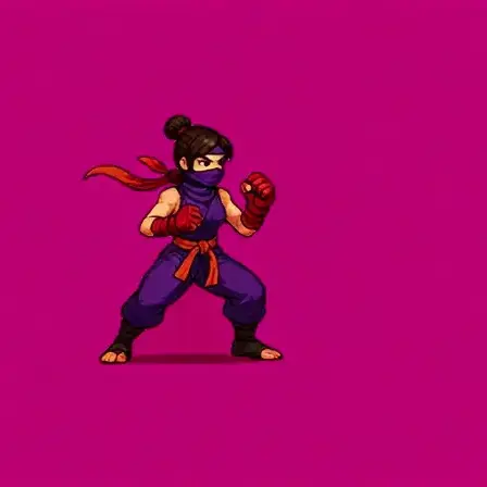 Female Ninja Hadouken Animation