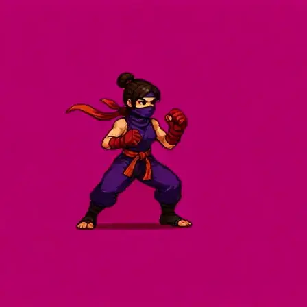 Female Ninja Punch Animation
