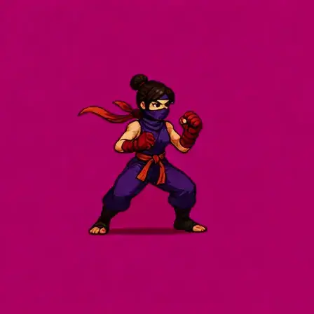 Female Ninja Shoryuken Animation