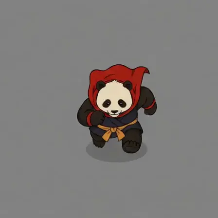 Panda Fast Run top-down animation